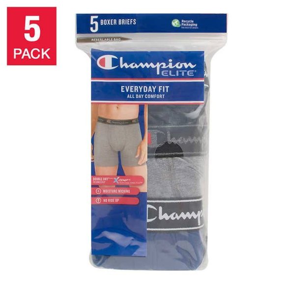 Champion Men's Boxer Briefs Underwear 5-pack Size: Medium - Picture 1 of 5